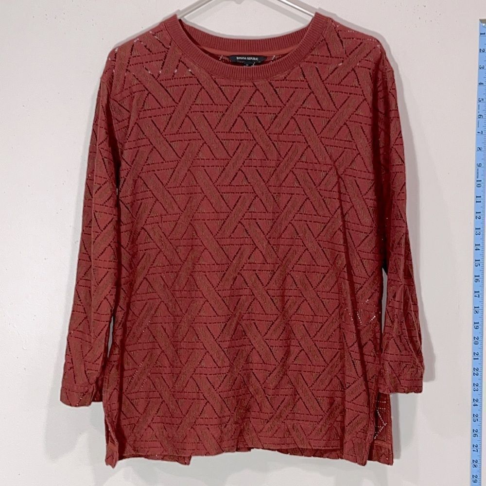 Beautiful Red Cutout Long Sleeve Top By Banana Republic. Size Medium